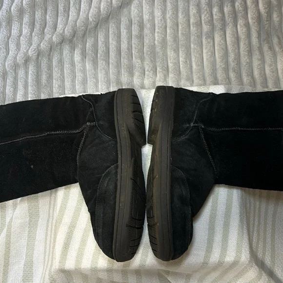 BEAR PAW Black Classic Snow Winter Boots Women’s Size 10 Black Faux Fur Lining - Picture 16 of 16